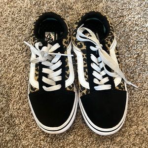 KIDS LEOPARD COMFYCUSH OLD SKOOL SHOES size 1.